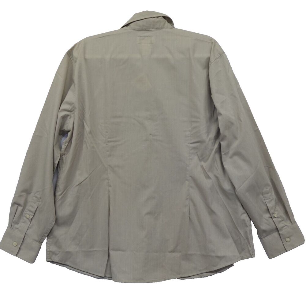 Antigua Womens Tan Shirt XL Long Sleeve Collard Button Front Fitted Top Blouse - Picture 2 of 16